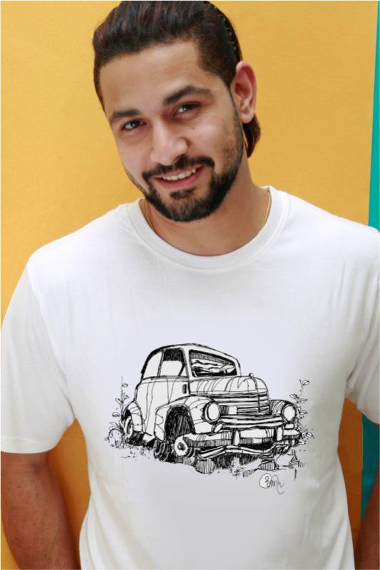 Rusty Car Cotton T-Shirt for Men - Poppins Store