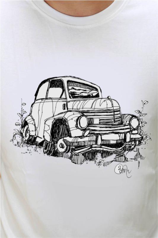 Rusty Car Cotton T-Shirt for Men - Poppins Store Products