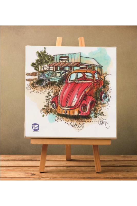 Car Garage Canvas Print with easel - Poppins Store Products