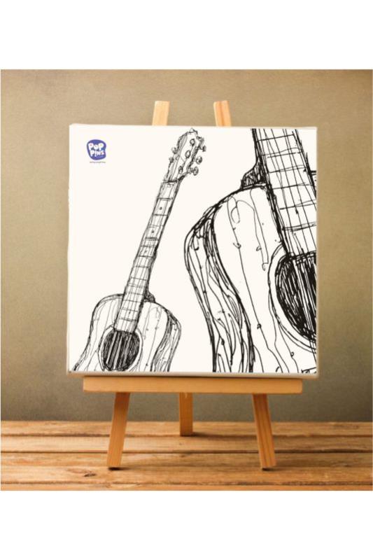 Guitar Canvas Print with easel - Poppins Store